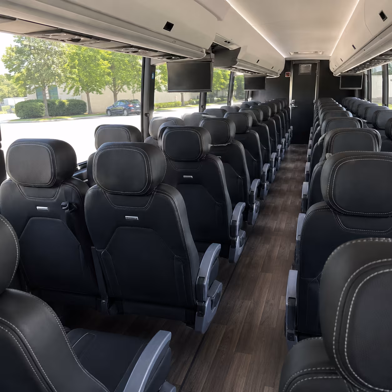 chandler 56 passenger charter bus inside