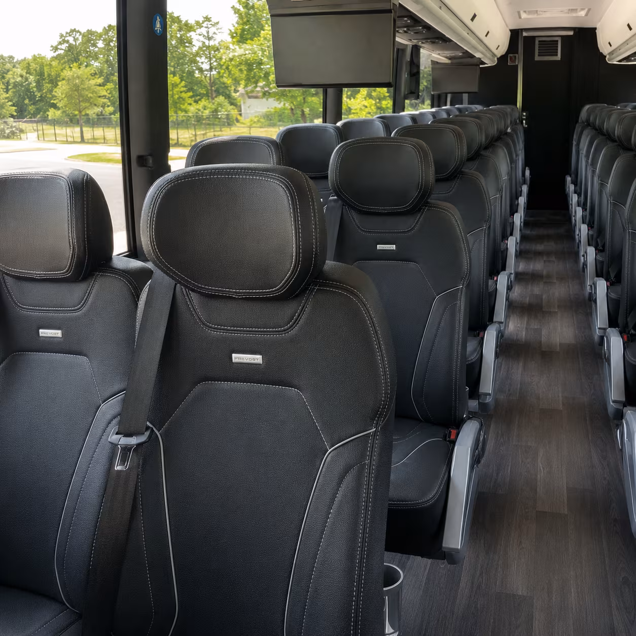 chandler 56 passenger charter bus interior